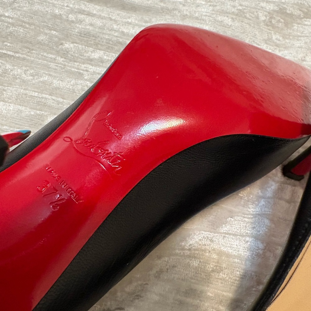 Christian Louboutin Black Heels with Red Soles - Picture 3 of 10